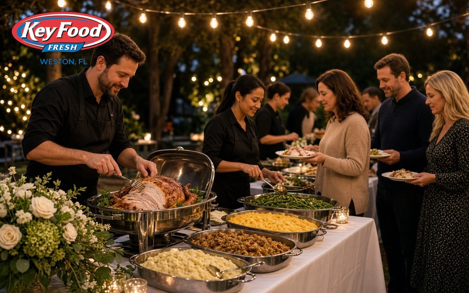 Key Food Weston catering an outdoor party